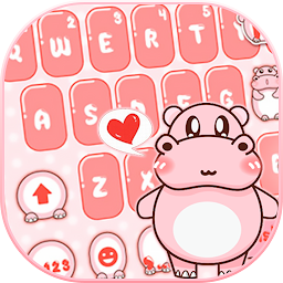 Pink Cute Hippo Tema