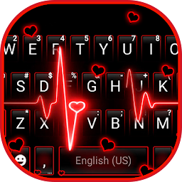Neon Red Heartbeat Tema